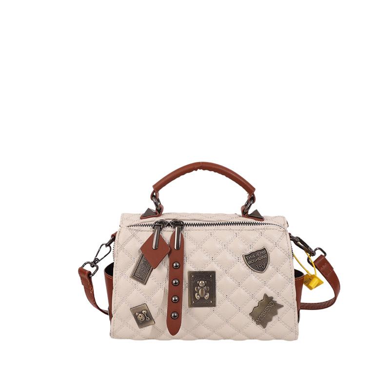 

Rhombus embroidery thread pillow bag women s new fashion texture handbag shoulder messenger bag белый