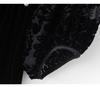 V-neck Velvet Waist Cinched Dress