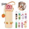 Durable Water Bottle Cover Hand Crocheted Cup Cover, Portable Elastic Wool Knit Sleeve, Breathable Small Fruit Pattern Sleeve Anti-Slip Protective