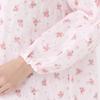 Gunze Long Sleeve Pajamas with Elastic Sleeve and Leg Moisturizing and Double Cream Women's Holes, Antibacterial, Gauze,