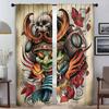 Set Of 2 Elegant New School Tattoo Curtains Camera Room Shades Tulle Bedroom Window Curtain Blinds Darkening Polyester Ideal For