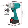 588V 1900N.M High Torque Brushless Electric Impact Wrench 3/4"/1/2" Socket Wrench Car Tire Torque Wrench Cordless Driver Tool blue