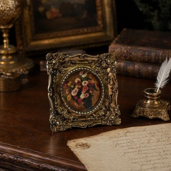 Retro Po Frame Gouden Coating Verweerd Fotolijst Hars Frame met Rococo Textuur