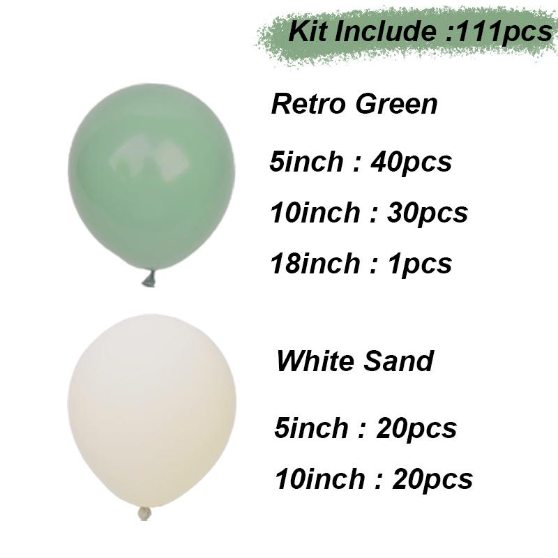 Retro Green Beige Balloons Garland Kit Baby Shower Boy Birthday Party Decorations Ballons Arch Christening Wedding Event Decor