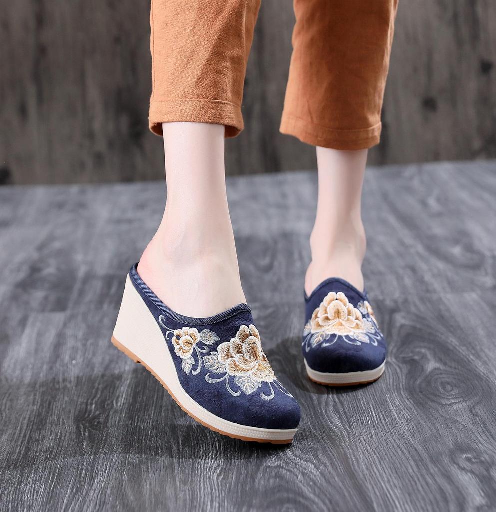 Tianxian 2020 Hanfu Ethnic Embroidered Jacquard High Heel Slippers