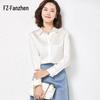 Camicia da donna in seta di gelso con revers