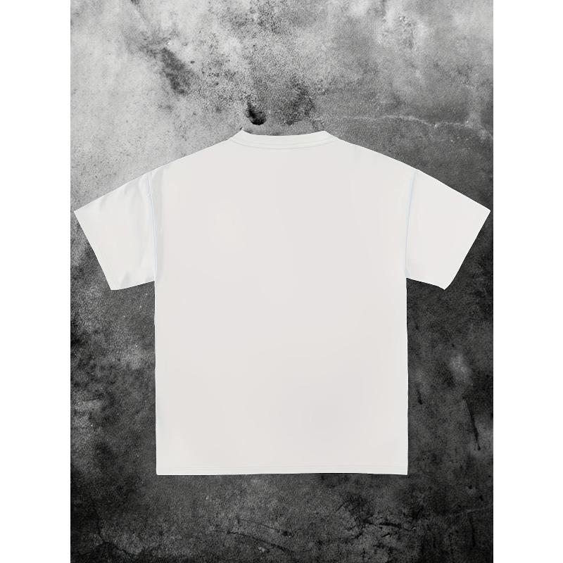 European sizes Men's Yin Yang Dragon & Tiger Graphic T-Shirt - Light Grey Casual Tee