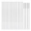16Pcs Glass Straws Reusable Drinking Straws 8 Inch Bent Straight Straws Set Clear Glass Tubes for Smoothie Cocktail Ice Coffee
