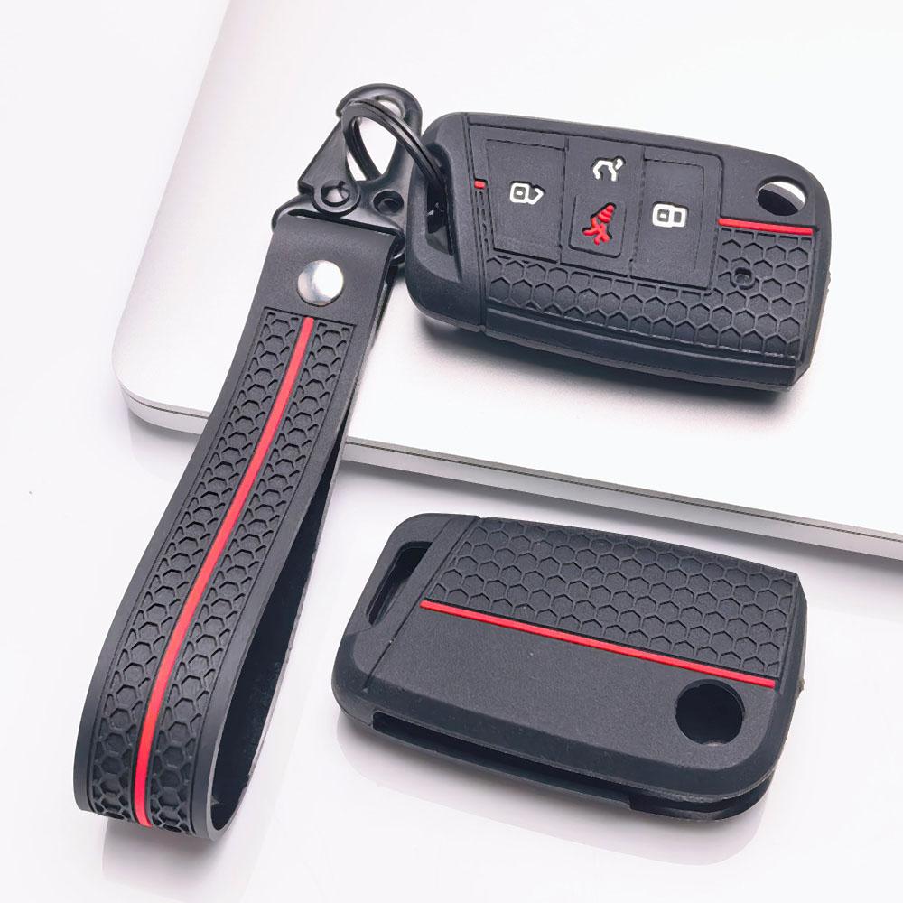 Key Fob Cover for Volkswagen Golf Tiguan Octavia A7 GTI MK7 MK2 Kodiaq with Keychain Protective Accessory Key Fob Protection Replacement