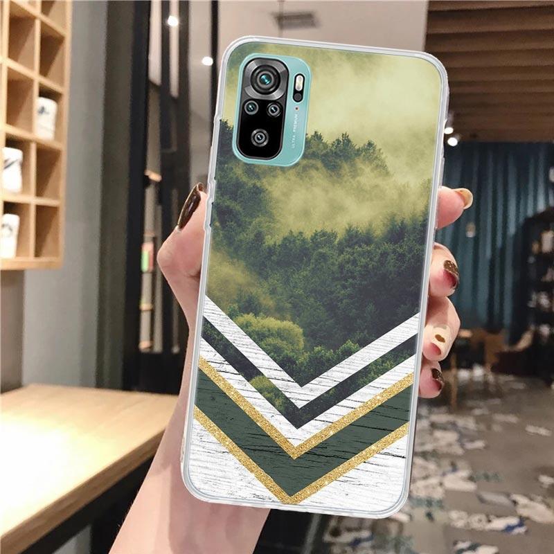 Forest Geometry Wood Nature Soft Phone Case For Xiaomi Redmi Note 12 12S 13 14 11 11S 10 Pro 10S 11T 11E Plus 14Pro Pattern Cove