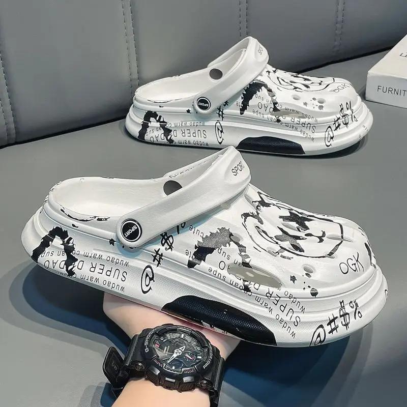 Male Slipper Eva Slides Height Beach Clappers 2024 Casual Men's Shoe Cheap Shoes Korean Style Fashion Elegant Summer Sale Style