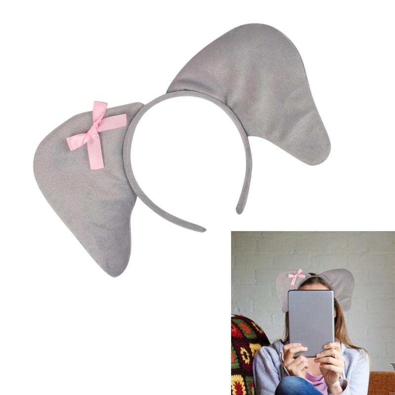 2Pcs Elephant Costume Set Elephant Ears Headband with Elephant Tail for Kids Girls Halloween Cosplay Party Costumes