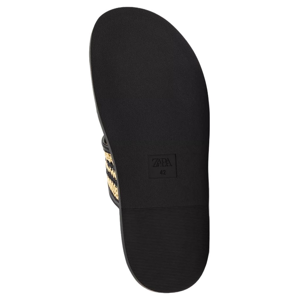 Zara Color Block Woven Layer Flat Slide Sandals Men Footwear Black 2760620197