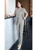 Moda autunnale femminile: Abito a tre pezzi casual slim-fit per un look professionale