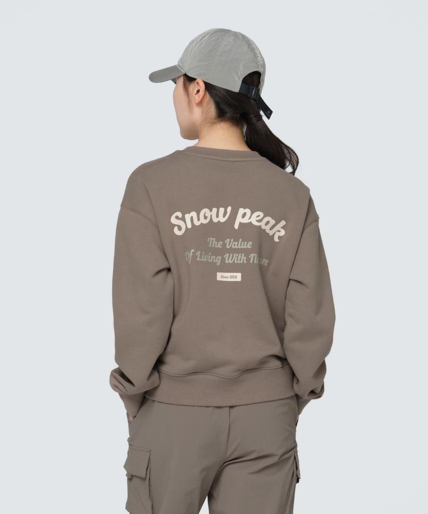 SNOWPEAK APPAREL Women'S Lettering Semi-Crop Sweatshirt (S24Fwfht63) Cocoa