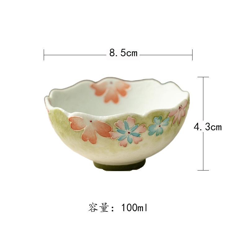 

100ml Hand Painted Flower Teacup Boutique Tea Bowl Sample Tea Cup Tea-tasting Smelling Cup Jianzhan Master Cups Drinkware As Your Choose