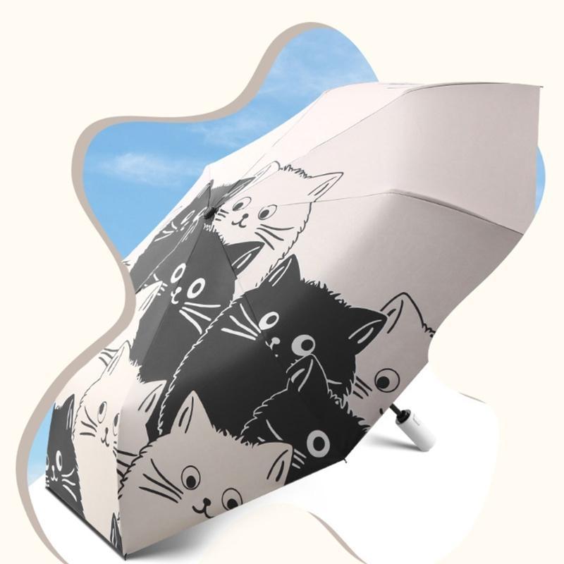 Cats Umbrella Manual/Automatic Large Sunscreen Sunshade Umbrella Sun Rain Parasol