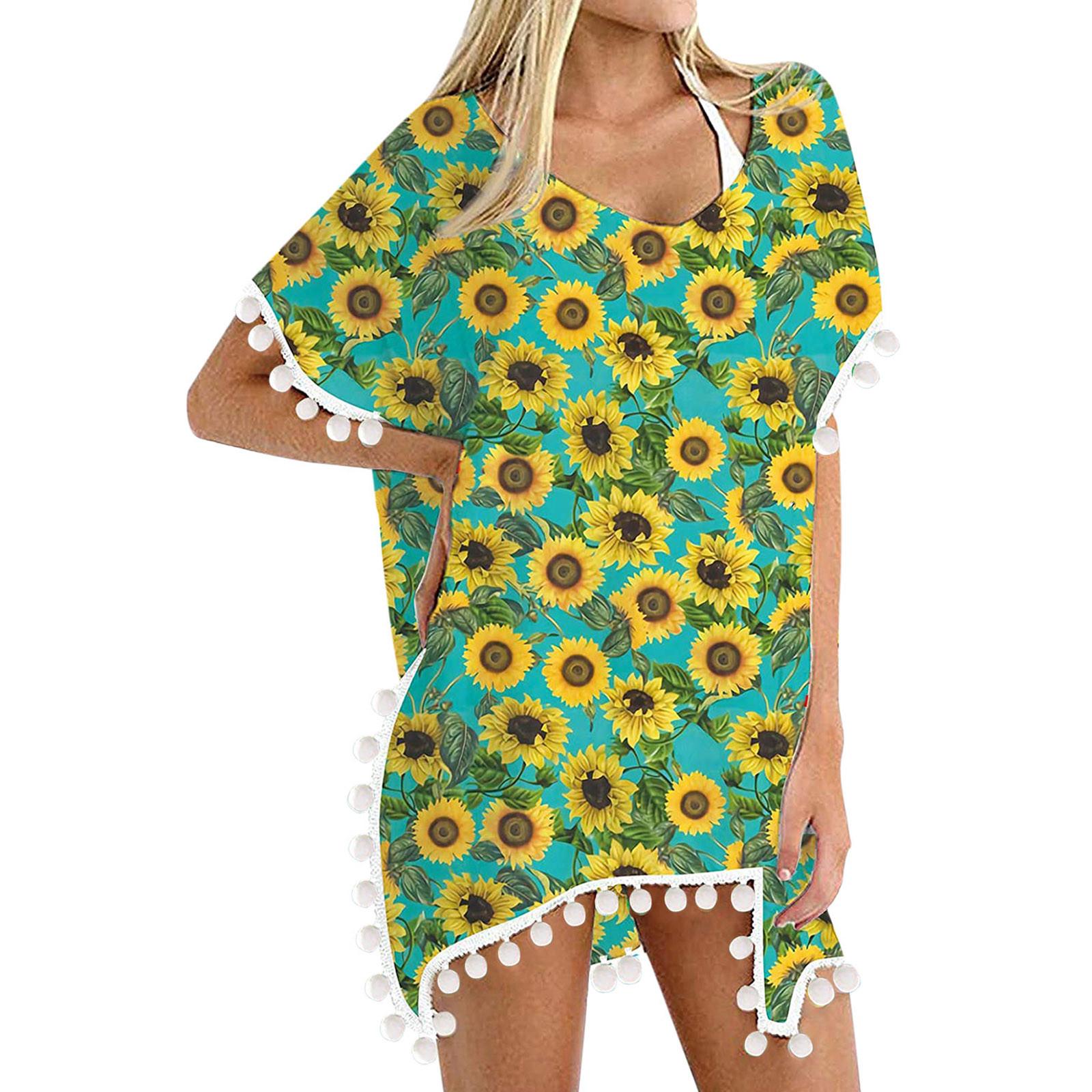 

Жіночі купальні костюми з кафтановою обробкою з шифону та китицями Пляжне вільне бікіні з прикриттям L