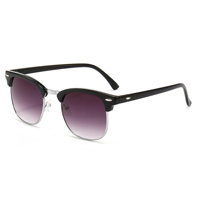 Classic Sunglasses Retro Rice Nail Half Frame Sunglasses Trendy Film Reflective Glasses Toad Glasses Sunglasses
