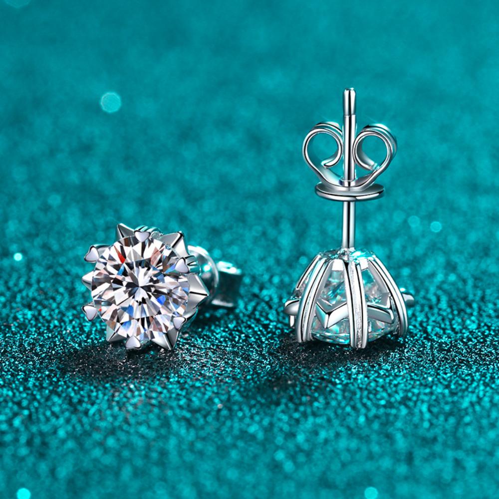 2CT D Color Moissanite Snowflake Earrings Ultra Sparkling Imitation US Imported Earrings for Women