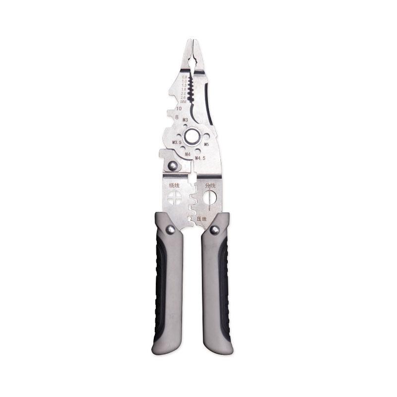 

8.5-inch Multi-Function Wire Stripper CE Certified 21-in-1 Heavy-Duty Stainless Steel Electrician Pliers for Stripping Cutting серый