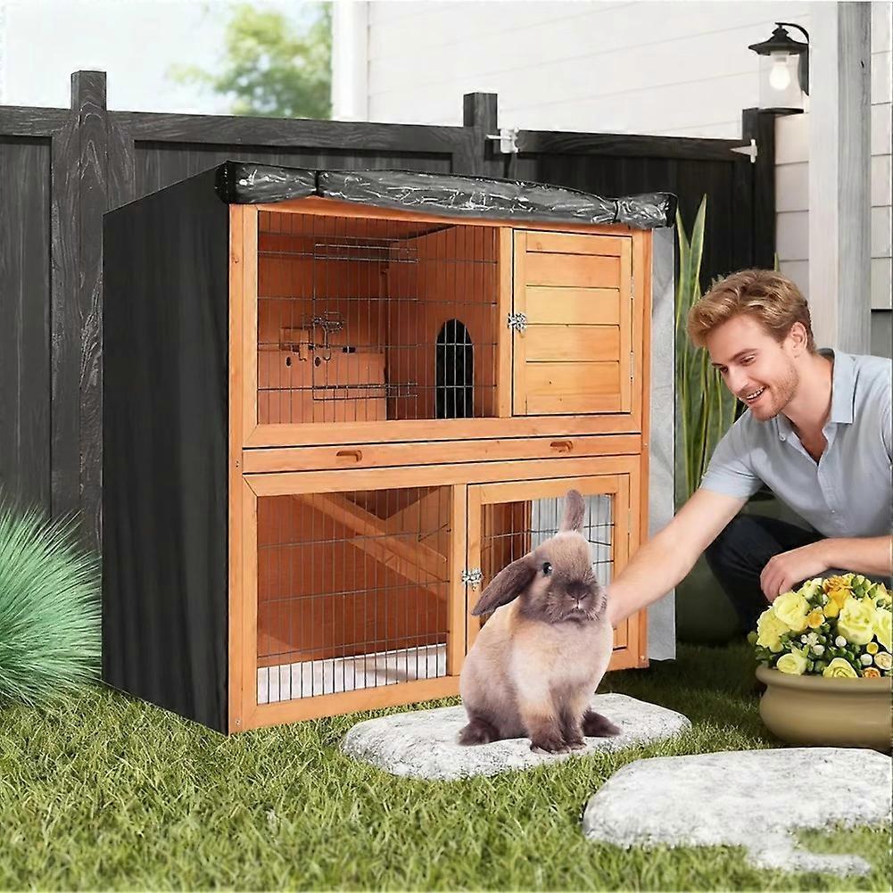 Hutch Cover Waterproof Windproof Pet Winter Protection Supplies Double RabbitCage Dust Cover for Wi