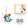 Vocation Coastal Dolphin Acrylic Earrings for Women, Tropical Beach Theme Drop Earrings, Design for Daily and Party Wear