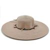Ladies' Summer Straw Hat 13CM Large Brimmed Beach Hat Sunshade Hat Outdoor Beach Travel Hat Foldable