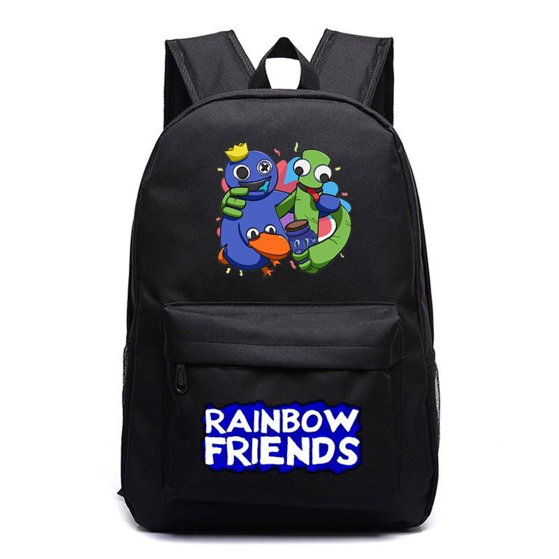 Rainbow Friends Cartoon School Backpack Kids Boys Girls Lightweight Oxford Fabric Bookbag With Ergonomic Shoulder Straps