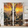 2 Pcs, Filtering Curtains (excluding Rods, Non-movable, Without Batteries) Whimsical Rabbit for Use In Bedrooms and Living Rooms