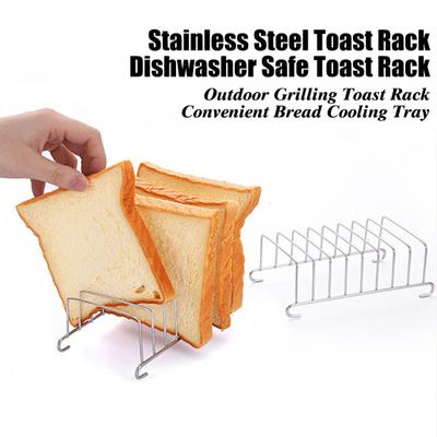 Stainless Steel Toast Rack 8 Slots Bread Cooling Tray Rectangle Toast Holder for Kitchen Rust-Proof Bread Rack for Air Fryer And Outdoor Grilling
