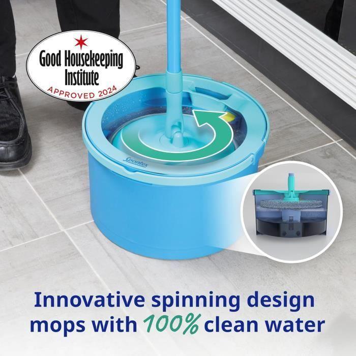 Spontex Aqua Revolution X'tra Kit mop a kbelík - Odděluje čistou vodu od špinavé - Čistí všechny podlahy - Mop