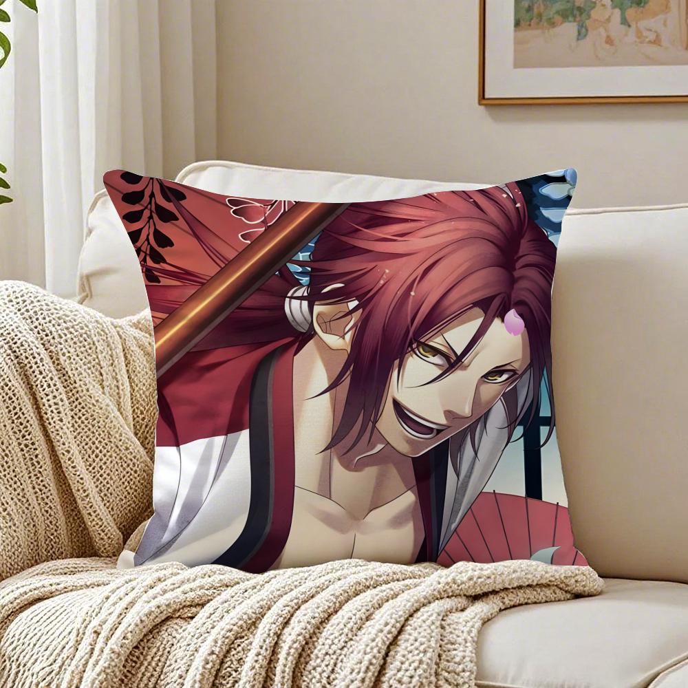 Romantic Japanese Game Anime HHakuoki Cushion Cover Pillowcase Antidustmite living Room Sofa Decor Cushion Room