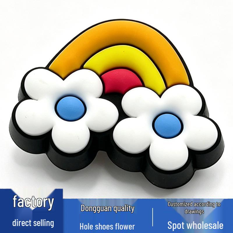 Crocs Rainbow Flower Charms: Cute & Versatile PVC Shoe Decorations