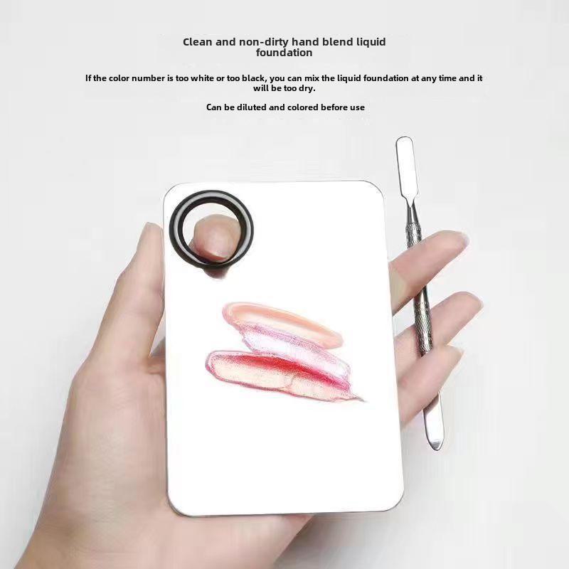 Stainless Steel Makeup Palette Set: Includes Color Sticks, Liquid Foundation, Lipstick, Nail Color Tools.