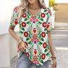 Summer Flower Rose 3D Print T-shirt Women Streetwear Casual T Shirts Y2k Tops Woman Harajuku V-Neck Tees Oversized Clothing