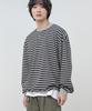 Modernoment Striped Oversized String Long Sleeve [Gray]
