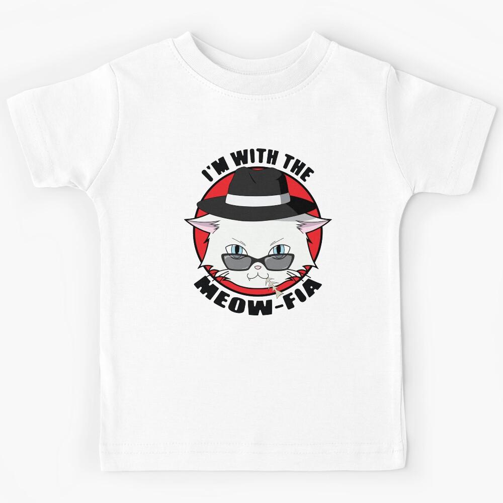 The Mafia Cat - I Am With The Meow-fia Kids T-Shirt 120