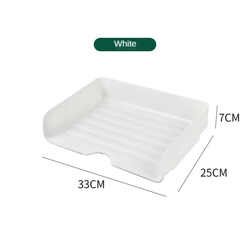 Простой стиль многоцелевой прочный ящик для хранения настольный органайзер для файлов штабелируемый лоток для хранения подставка для бумаг формата А4 канцелярская коробка книжная полка белый 1166₽