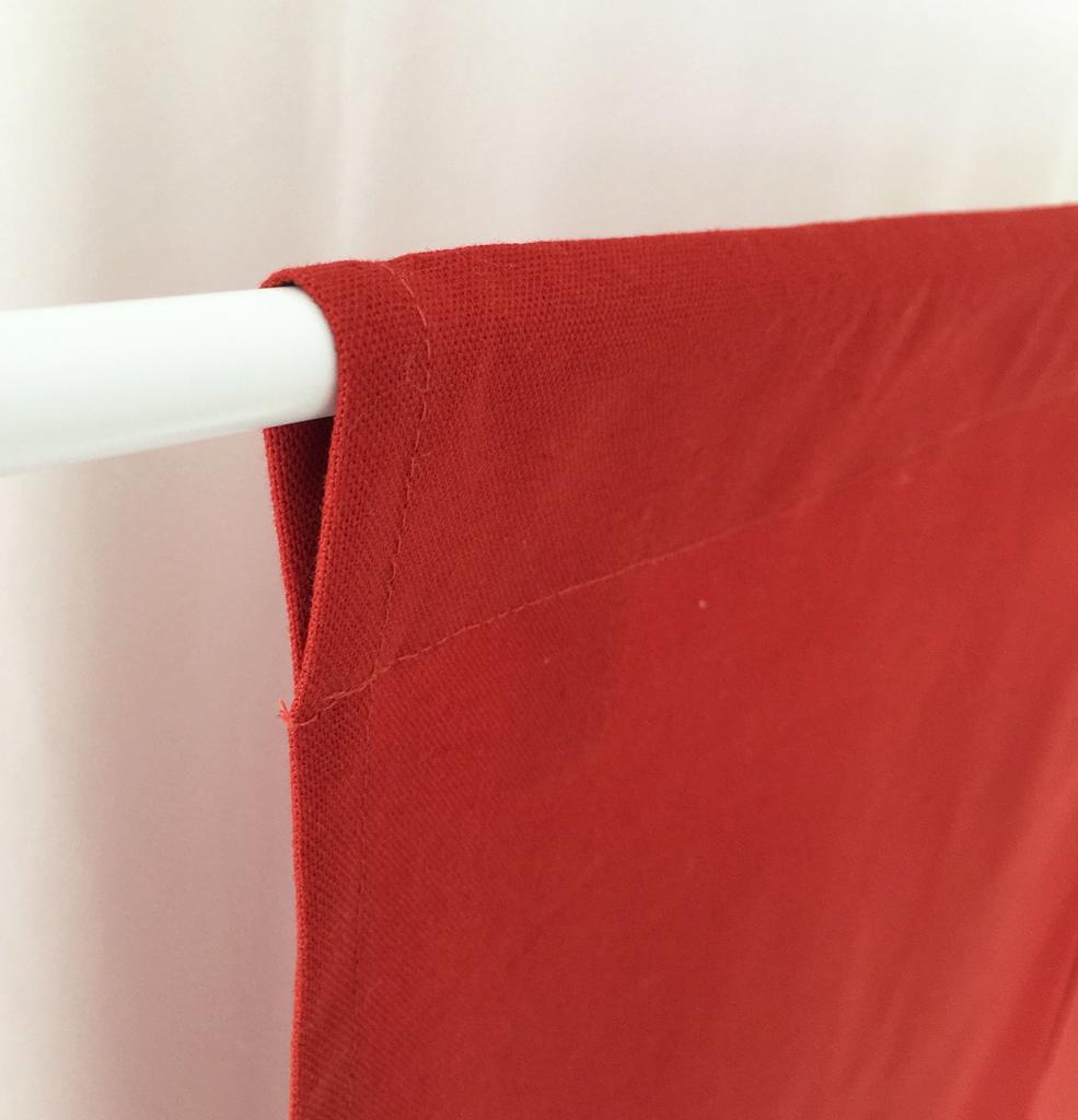 Sunny Day Fabric Width 85cm x Length Cotton Linen Japanese Style Curtain, Red, Approx. 170cm, Plain,