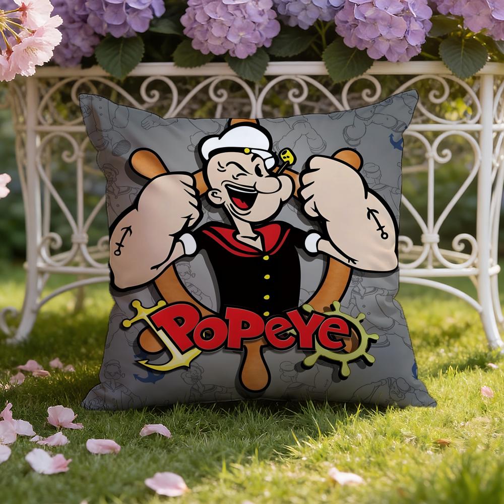 P-Popeye the S-Sailor Cushion Cover Home & Car Dual-Scene Pillow Cover: Reversible for Premium Comfort