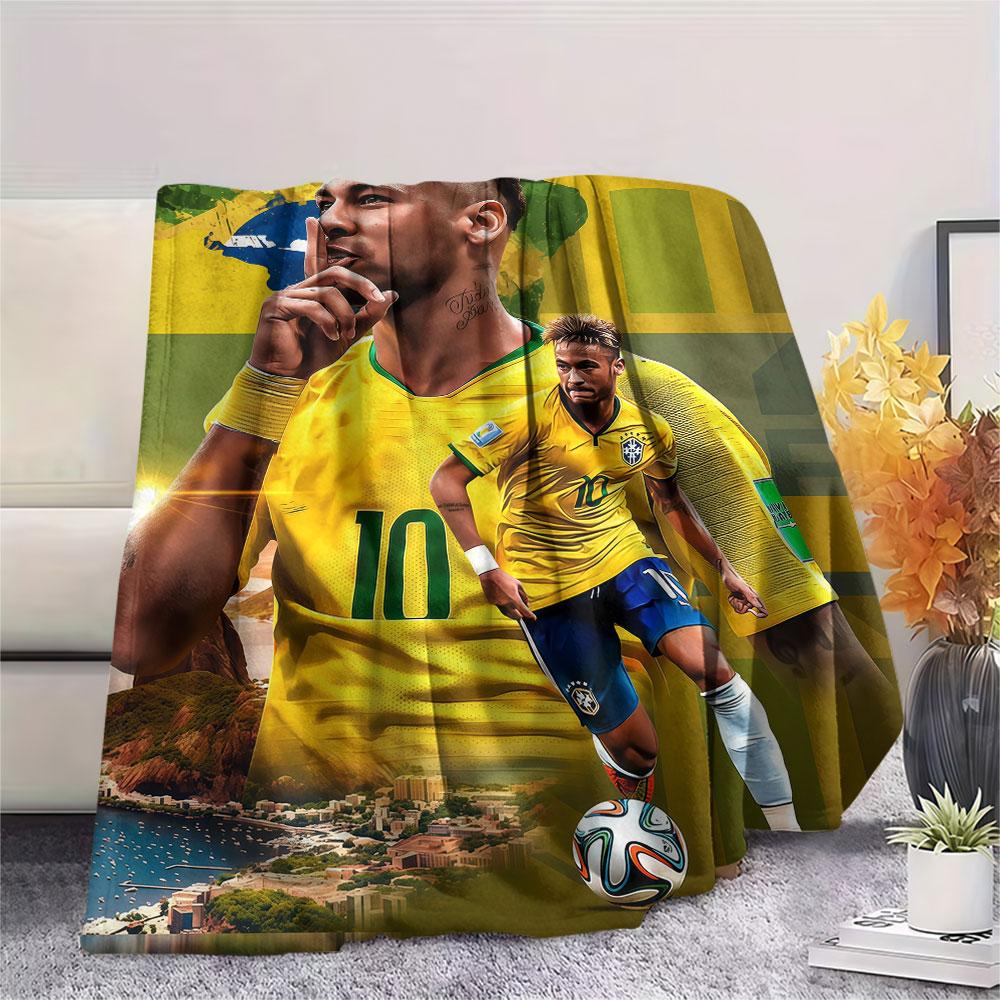 1PC Neymar Patterned Flannel Blanket Suitable For All Seasons for Home Decor Warmth and Comfort Gifts Holiday Present