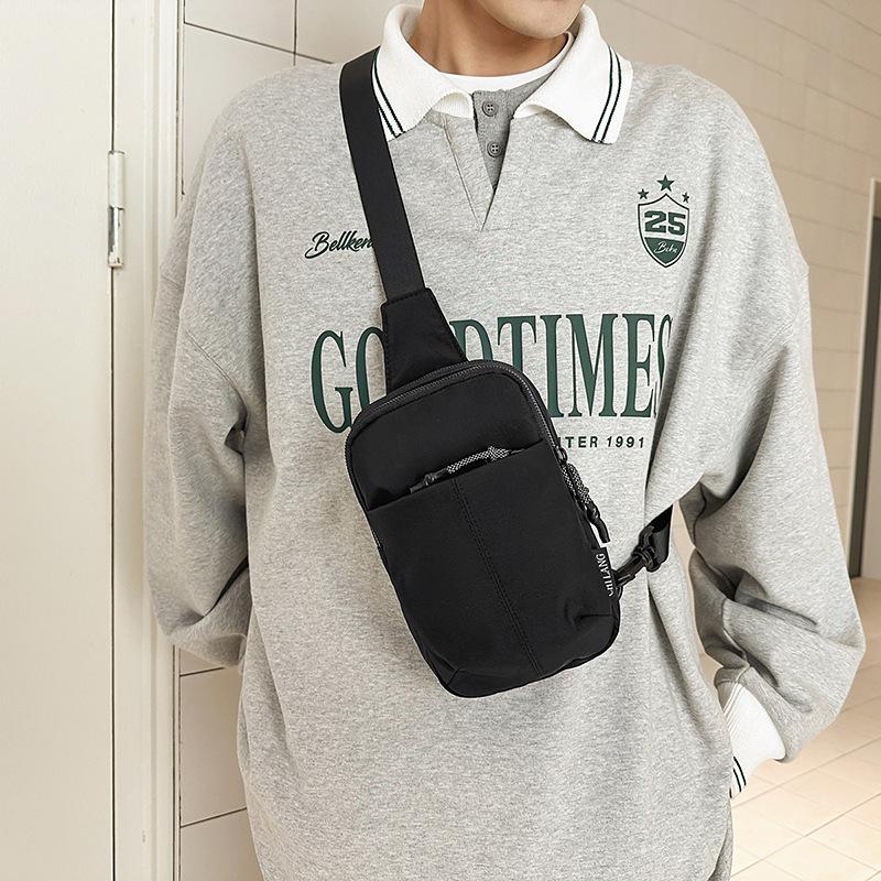 Sports travel breast bag men's and women's tide brand outdoor running shoulder small backpack canvas ultra-light girls' messenger bag summer