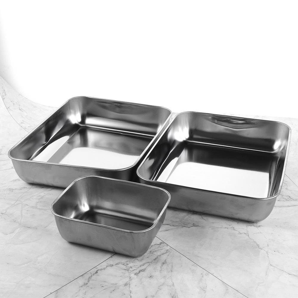Rectangle Stainless Steel Food Storage Trays with Plastic Cover Food Container  Prepare Dishes