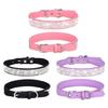 2Pieces Adjustable Pet Collar Drawstring with Bling for Rhinestone Anti Lost Ban