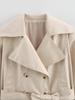 Chaqueta Gabardina Casual con Cinturón y Solapas Moda Femenina Euroamericana