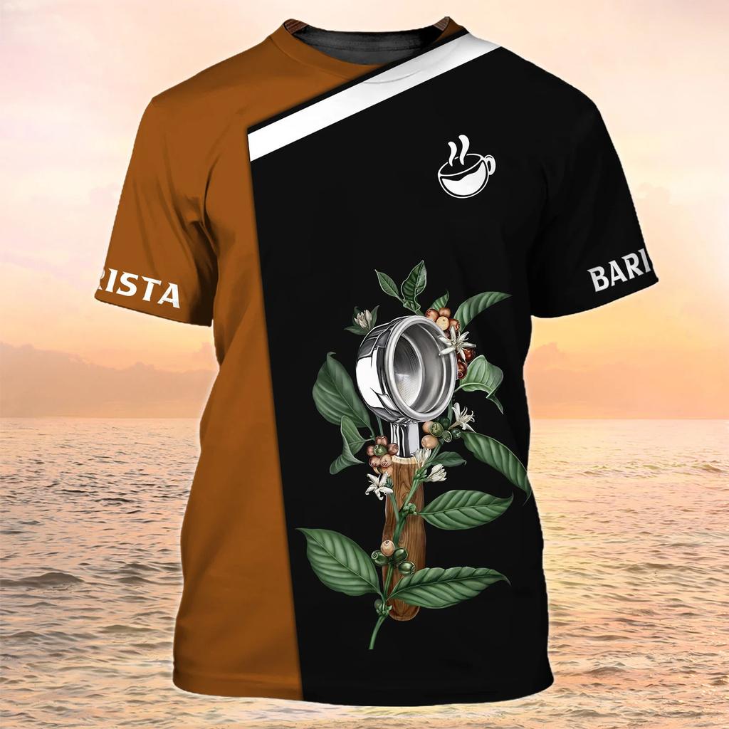 Summer Barista Cafe 3d Print Cosplay T-Shirt Uniform Workwear Women Man T Shirts Streetwear Oversized Harajuku Female Tops Tees