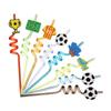 Soccer Theme Party Favor Football Reusable Straw Funny Puzzle Sticker Keychain Braclet Children's Birthday Party Decoration Gift