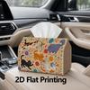 1pc, 2D Flat Printing, Tissue Box Cute Cat And Yarn Pattern Printed Tissue Box, Suitable for Vacation Home Decoration, Kitchen, Living Room, Car Holid