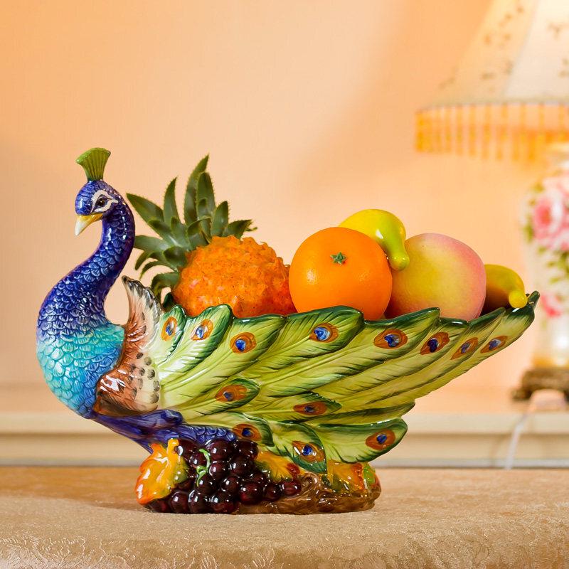 Naijiang Ceramic Peacock Fruit Plate